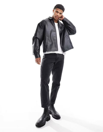 CLASSIC RIDER SYNTHETIC- LEATHER JACKET.. – unwear.in
